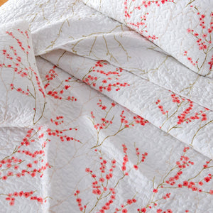 3-Piece Floral Quilt Set - Sakura Collection