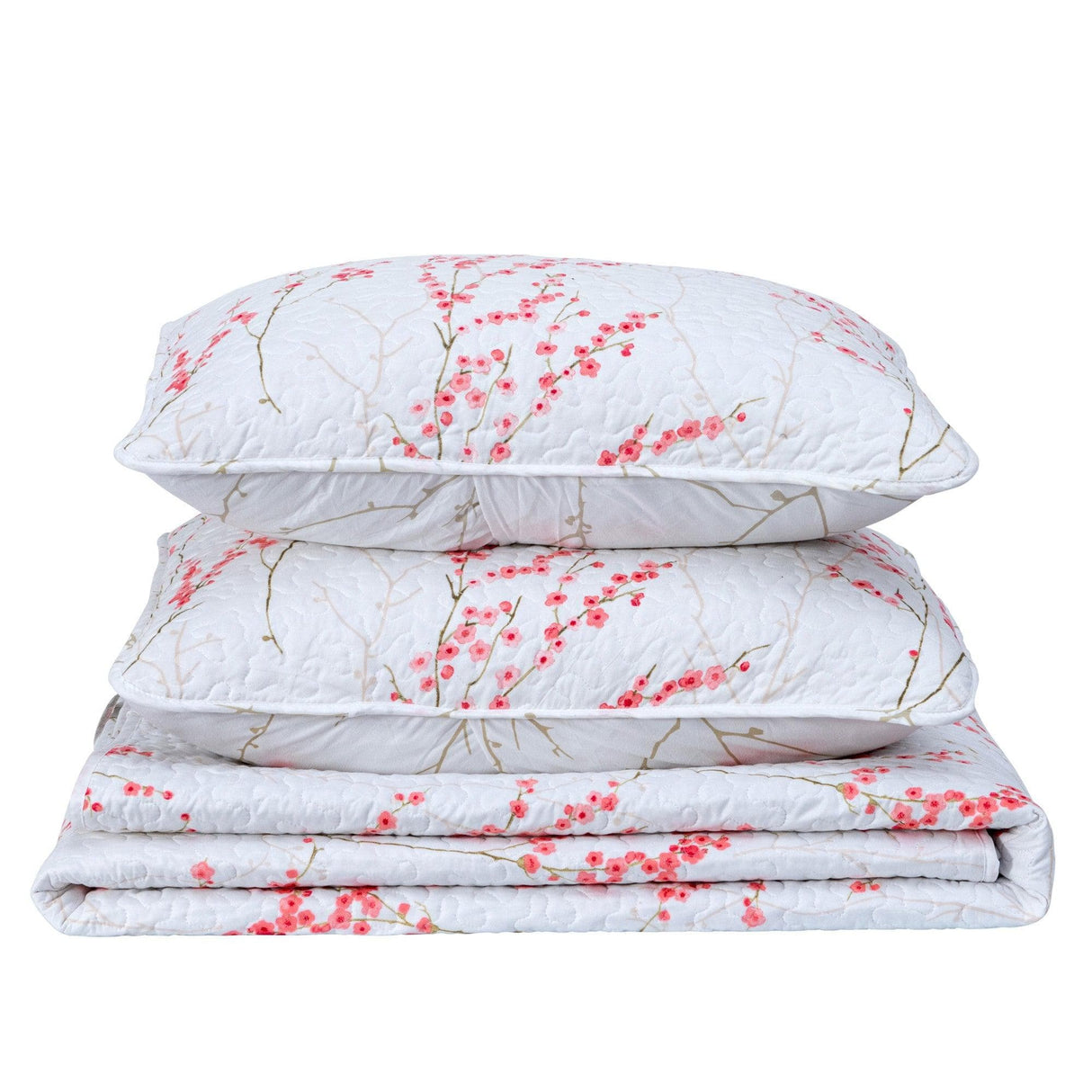 3-Piece Floral Quilt - Sakura Collection