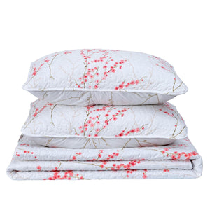 3-Piece Floral Quilt Set - Sakura Collection
