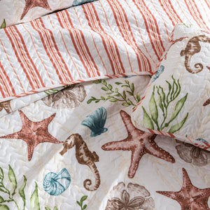 Castaway Coastal Quilt Set with Matching Shams