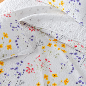 Colorful Floral 3 Piece Quilt Set - Marianne Collection