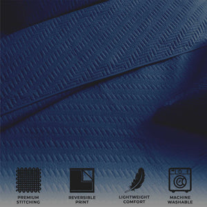 3-Piece Herringbone Stitched Quilt - Louise Collection
