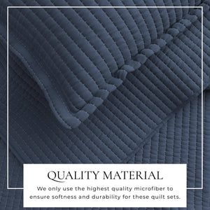 3-Piece Solid Quilt Set - Alicia Collection