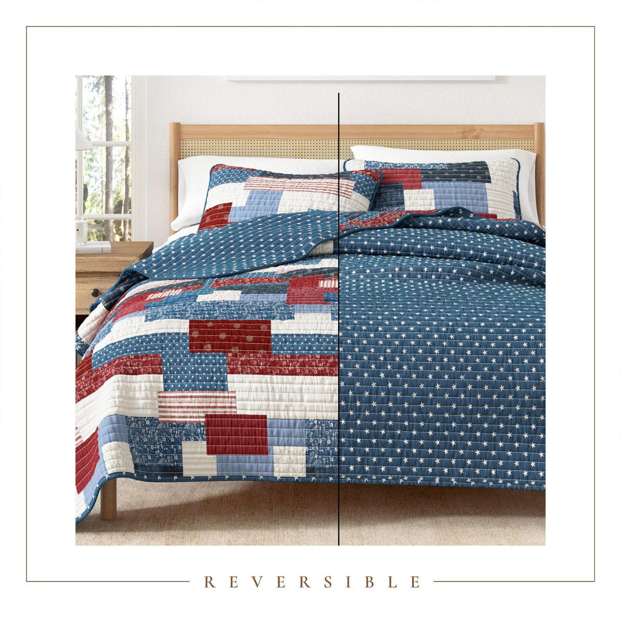 greatbayhome Quilts & Comforters Americana Patchwork Quilt Set - Lowel Collection Americana Patchwork Quilt Set | Lowel Collection by Great Bay Home