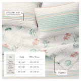 greatbayhome Quilts & Comforters Coastal Printed Cotton Quilt Set - St. Augustine Collection Coastal Striped Cotton Quilt Set | St. Augustine Collection by Great Bay Home