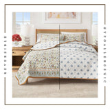 Floral Boho Printed Cotton Quilt Set - Indira Collection