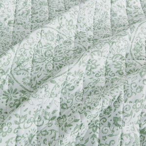 Floral Medallion Printed Microfiber Quilt Set - Kaleigh Collection