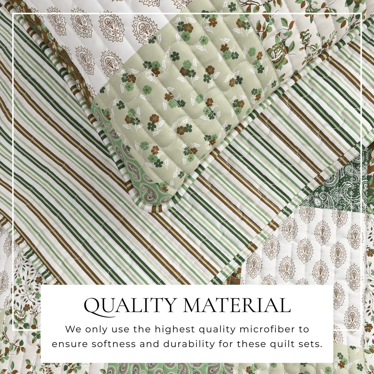 greatbayhome Quilts & Comforters Floral Patchwork Quilt Set - Damia Collection Floral Patchwork Quilt Set | Damia Collection by Great Bay Home