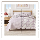greatbayhome Quilts & Comforters Floral Print & Scallopeded Edge Cotton Quilt Set - Sandie Collection Spring Petals Scalloped Cotton Quilt Set | Sandie Collection by Great Bay Home