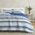 greatbayhome Quilts & Comforters King / California King / Blue Gradient Stripe Print / Navy Solid Reversible Comforter Set - Odette Collection Reversible Comforter Set | Odette Collection by Great Bay Home