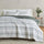 greatbayhome Quilts & Comforters King / California King / Grey Gradient Stripe Print/Dark Grey Solid Reversible Comforter Set - Odette Collection Reversible Comforter Set | Odette Collection by Great Bay Home