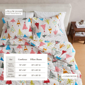Reversible Christmas Comforter and Sham Set - Holiday / Lodge Odette Collection