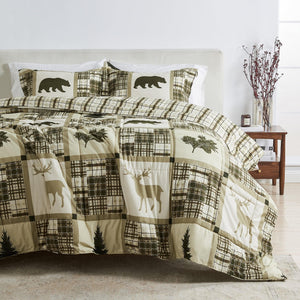 Reversible Christmas Comforter and Sham Set - Holiday / Lodge Odette Collection
