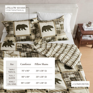 Reversible Christmas Comforter and Sham Set - Holiday / Lodge Odette Collection