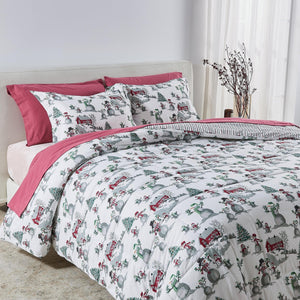 Reversible Christmas Comforter and Sham Set - Holiday / Lodge Odette Collection