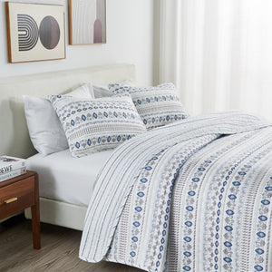 Striped Microfiber Quilt Set - Arista Collection