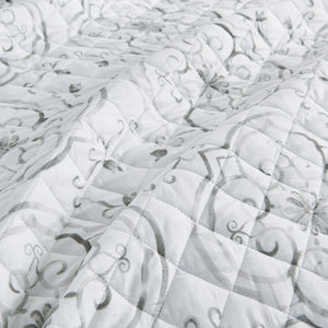 Watercolor Floral Printed Microfiber Quilt Set - Florence Collection