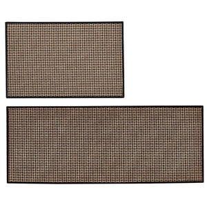 2 Pack Woven Bordered Machine Washable Accent Area Rug & Runner