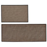 2 Pack Woven Bordered Machine Washable Accent Area Rug & Runner