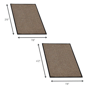 2 Pack Woven Bordered Machine Washable Accent Area Rug & Runner
