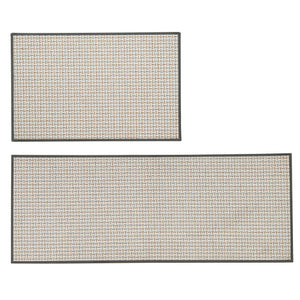 2 Pack Woven Bordered Machine Washable Accent Area Rug & Runner