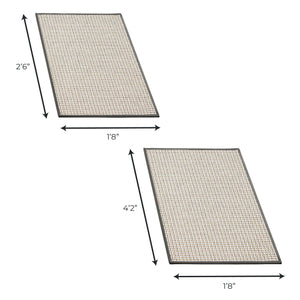 2 Pack Woven Bordered Machine Washable Accent Area Rug & Runner
