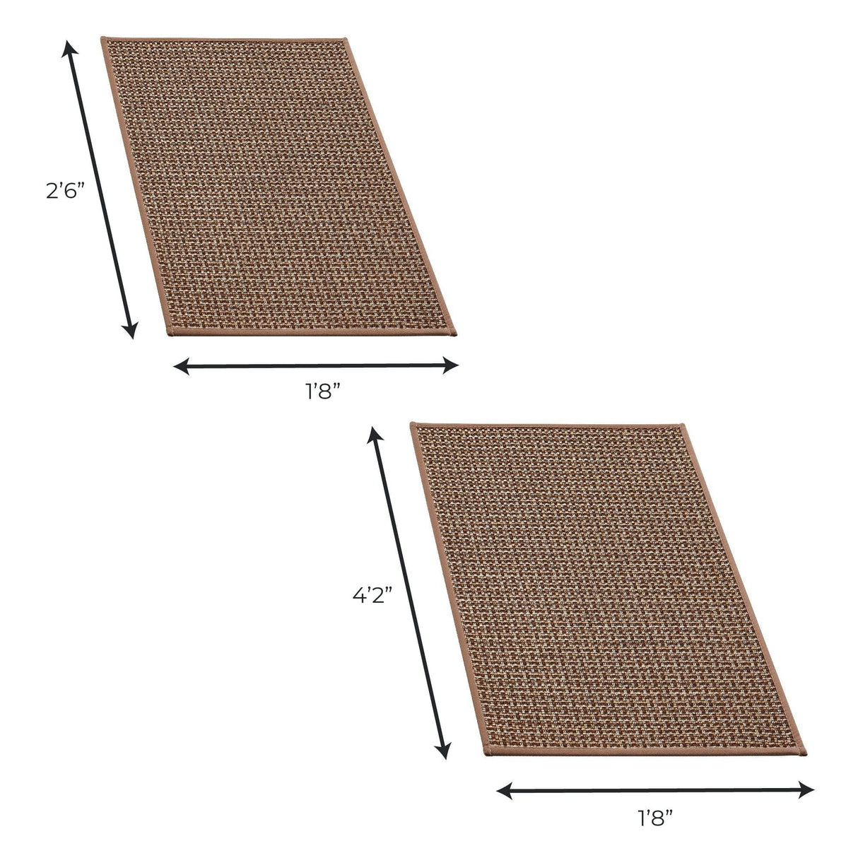2 Pack Woven Bordered Machine Washable Accent Area Rug & Runner