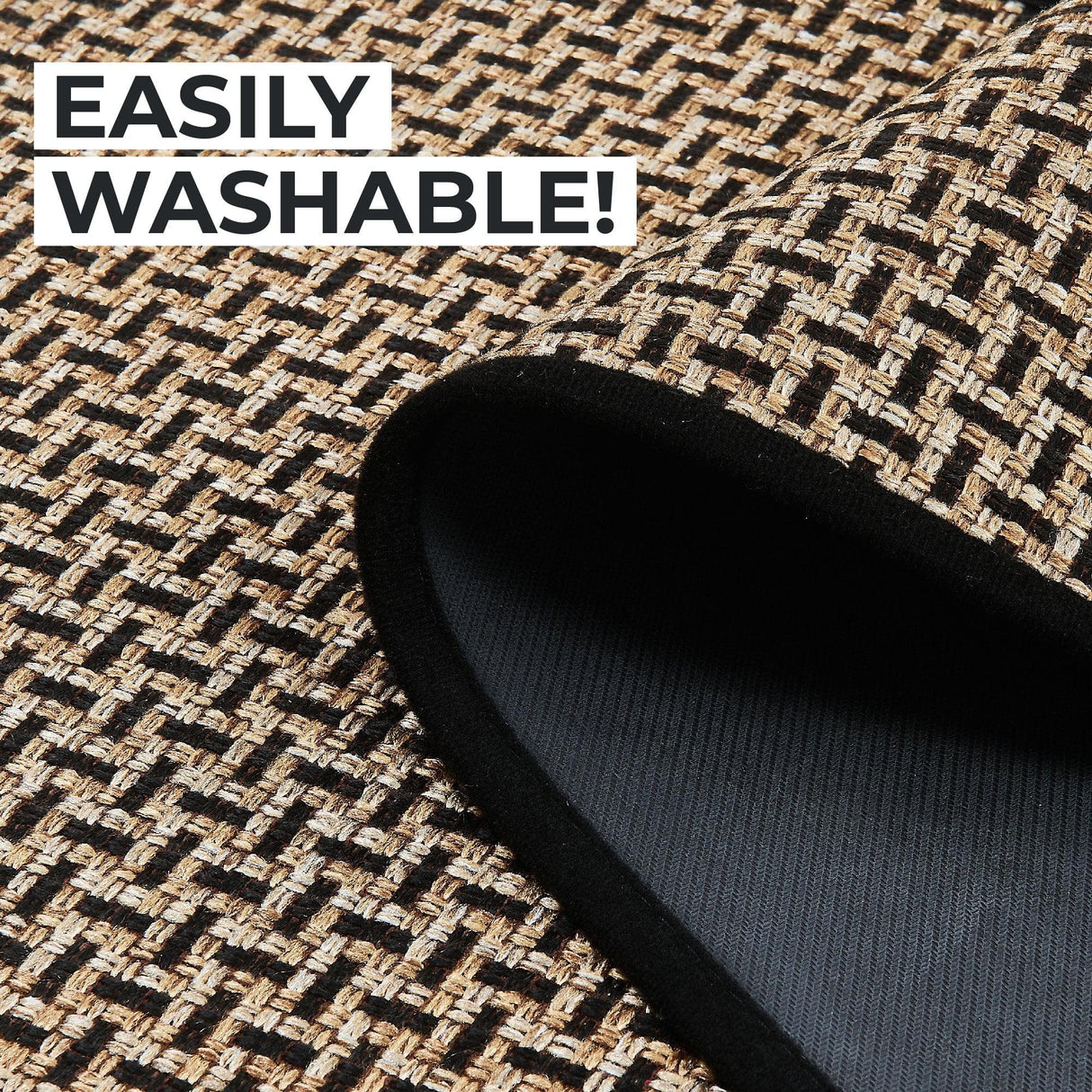2 Pack Woven Bordered Machine Washable Accent Area Rug & Runner