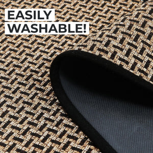 2 Pack Woven Bordered Machine Washable Accent Area Rug & Runner