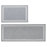 greatbayhome Rugs 20" x 30" & 20" x 50" (2 Pack) / Grey 2 Pack Woven Textured Machine Washable Accent Area Rug & Runner - Marlena Collection 2 Pack Woven Textured Machine Washable Accent Area Rug & Runner | Marlena Collection by Great Bay Home
