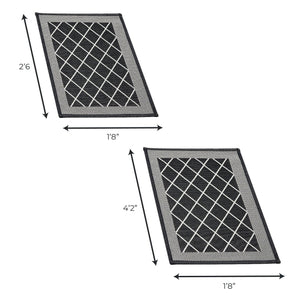 2 Pack Woven Trellis Machine Washable Accent Area Rug & Runner - Lysandra Collection