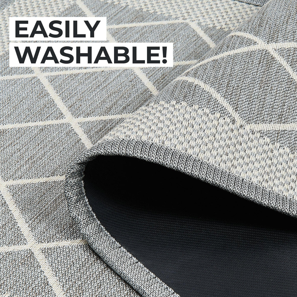 2 Pack Woven Trellis Machine Washable Accent Area Rug & Runner - Lysandra Collection