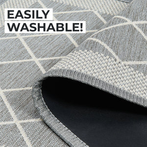 2 Pack Woven Trellis Machine Washable Accent Area Rug & Runner - Lysandra Collection