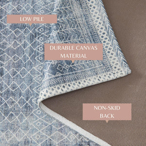 Distressed Moroccan Machine Washable Accent Runner 24 x 7 - Neve Collection