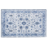 greatbayhome Rugs 3’ x 5’ / Blue Floral Machine Washable Accent Area Rug & Runner - Matra Collection Floral Washable Accent Area Rug 3' x 5' | Matra Collection by Great Bay Home