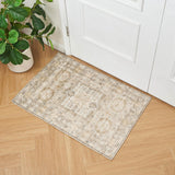 greatbayhome Rugs 2' x 3' / Tan Medallion Machine Washable Accent Area Rug & Runner - Nava Collection Medallion Washable Accent Rug 2' x 3'| Nava Collection by Great Bay Home