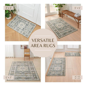 Medallion Machine Washable Accent Runner 24 x 7 - Nava Collection