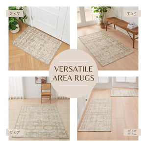 Medallion Machine Washable Accent Runner 24 x 7 - Nava Collection