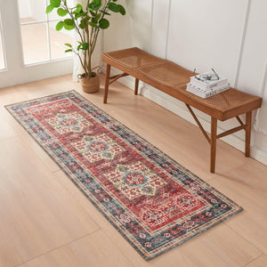 Medallion Machine Washable Accent Runner 24 x 7 - Nava Collection
