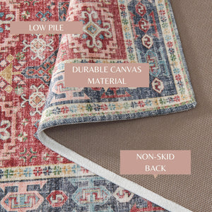 Medallion Machine Washable Accent Area Rug 5 x 7 - Nava Collection