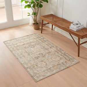 Medallion Machine Washable Accent Area Rug 3  x  5 - Nava Collection