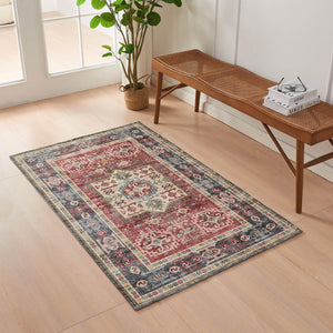 Medallion Machine Washable Accent Area Rug 3  x  5 - Nava Collection