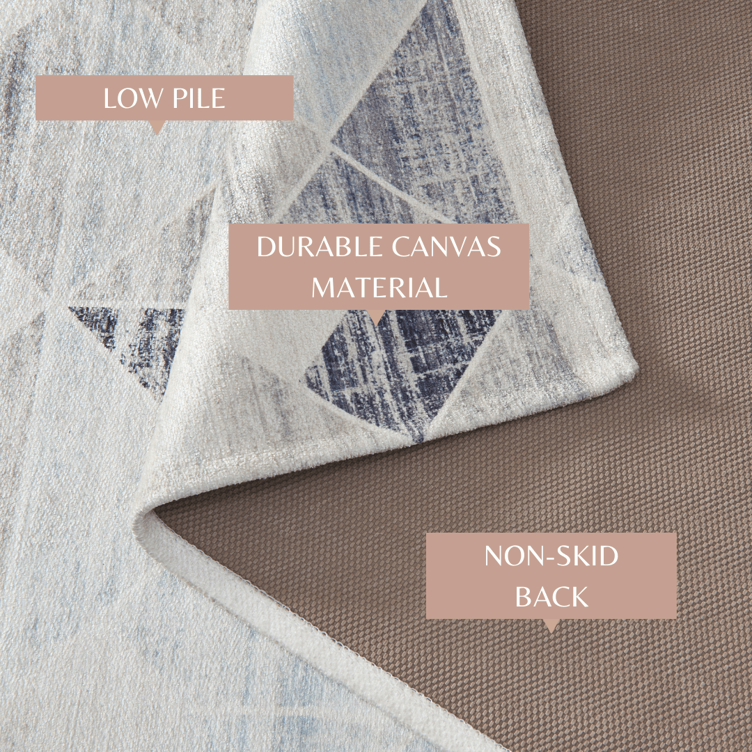 greatbayhome Rugs 2' x 3' / Grey Modern Geometric Machine Washable Accent Area Rug & Runner - Cordoba Collection Modern Geometric Washable Accent Rug 2' x 3' | Cordoba Collection by Great Bay Home