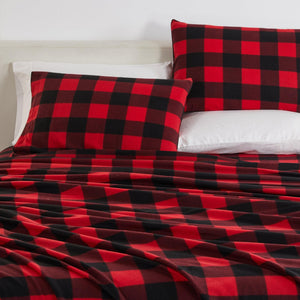 4-Piece Printed Fleece Sheet - Dara Collection
