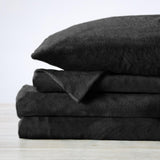 4-Piece Solid Plush Sheet - Velvet Luxe Collection