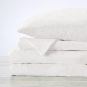 4-Piece Solid Plush Velvet Luxe Sheet Set