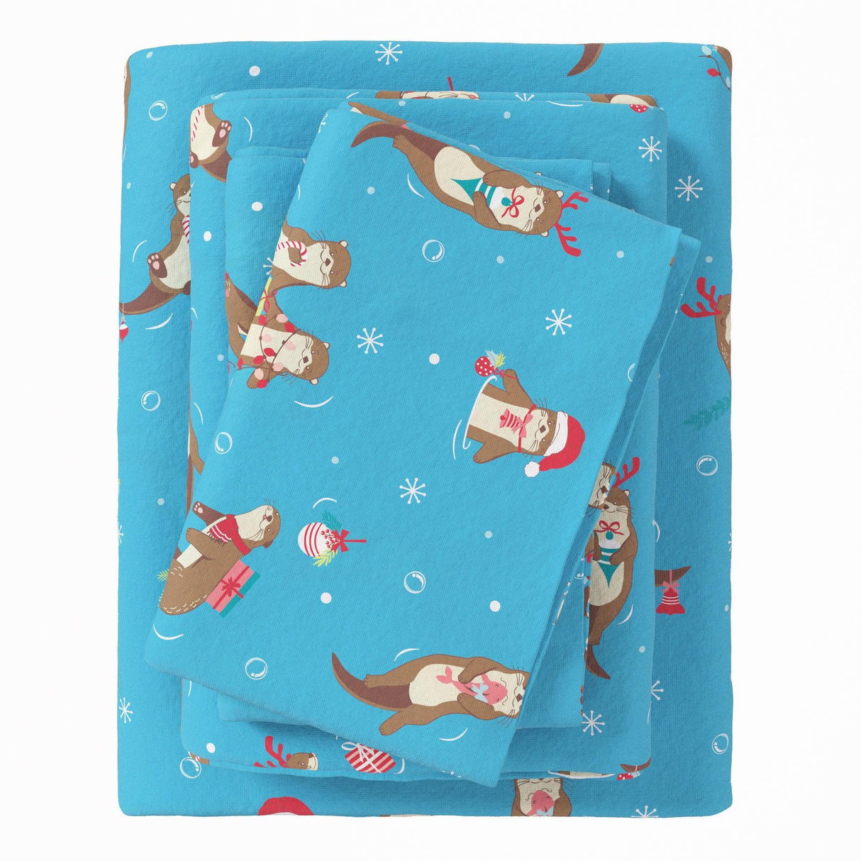 4-Piece Turkish Cotton Christmas Flannel Sheet - Whittaker Collection