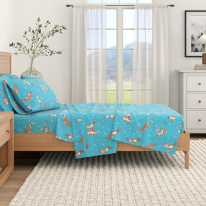 4-Piece Turkish Cotton Christmas Flannel Sheet - Whittaker Collection