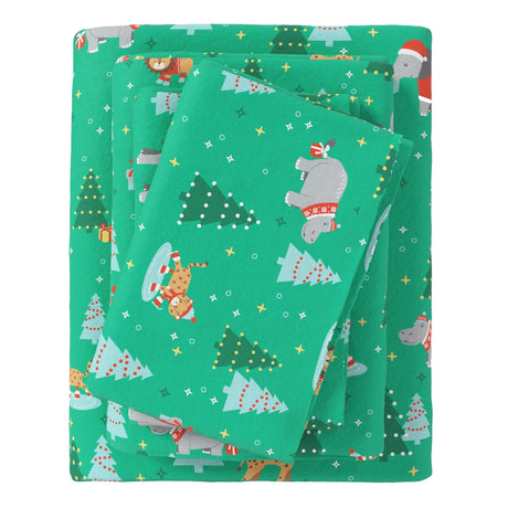 4-Piece Turkish Cotton Christmas Flannel Sheet - Whittaker Collection