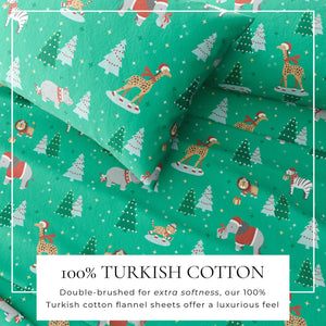 4-Piece Turkish Cotton Christmas Flannel Sheet - Whittaker Collection